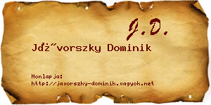 Jávorszky Dominik névjegykártya
