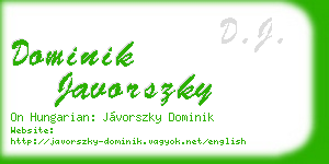 dominik javorszky business card